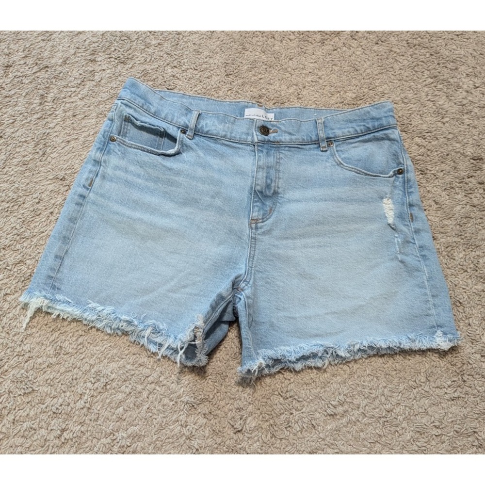 Loft Denim Cut Off Shorts Womens Sz 30 10 Light Wash Fringed Hem Boho Beach
